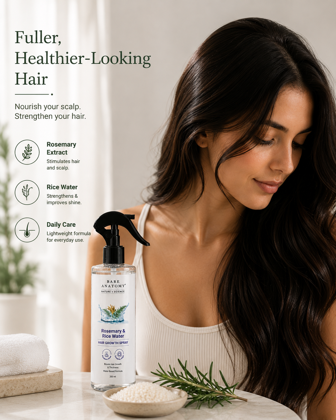 Rosemary & Ricewater Hair Growth Spray