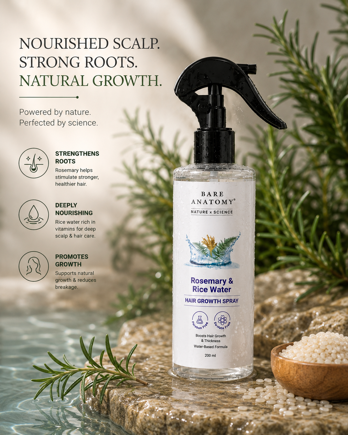 Rosemary & Ricewater Hair Growth Spray