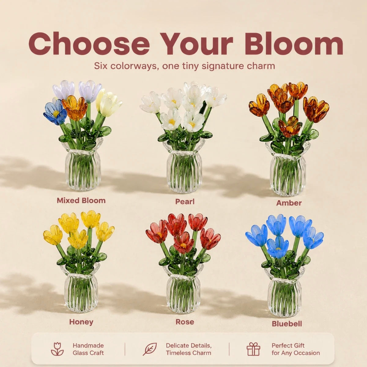 Florette Glass Bouquet